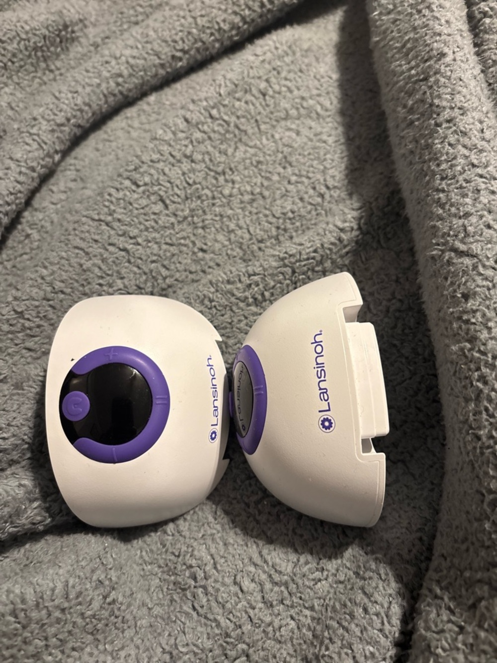 Lansinoh White and Purple Portable Pump Housing Pair